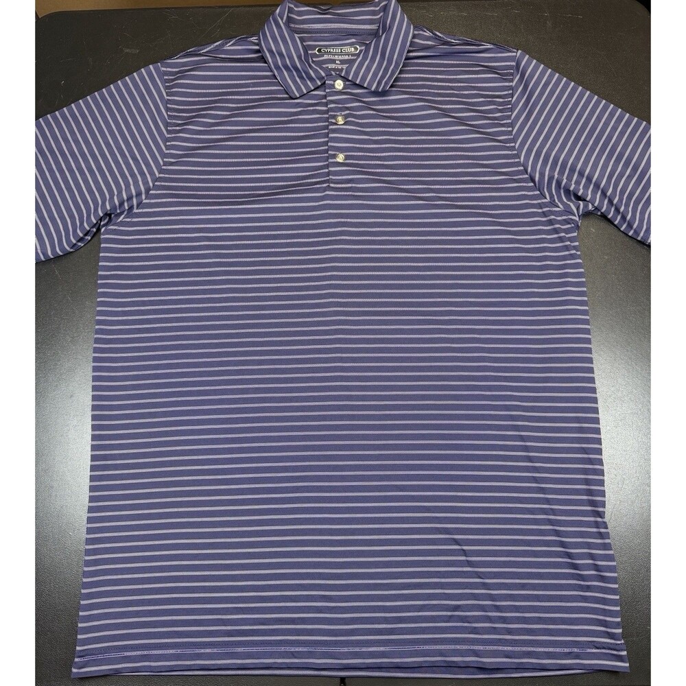 Cypress Club Men’s Performance Blue/White Golf Polo Shirt Size XL Polyester
